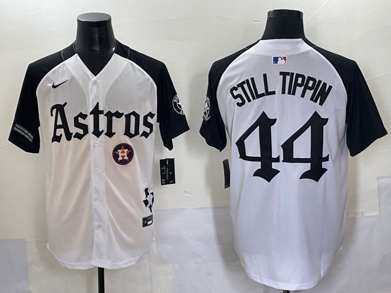 Men 2025 Houston Astros #44 Still Tippin White Black Five generations Joint Name Nike MLB Jersey style 13->houston astros->MLB Jersey